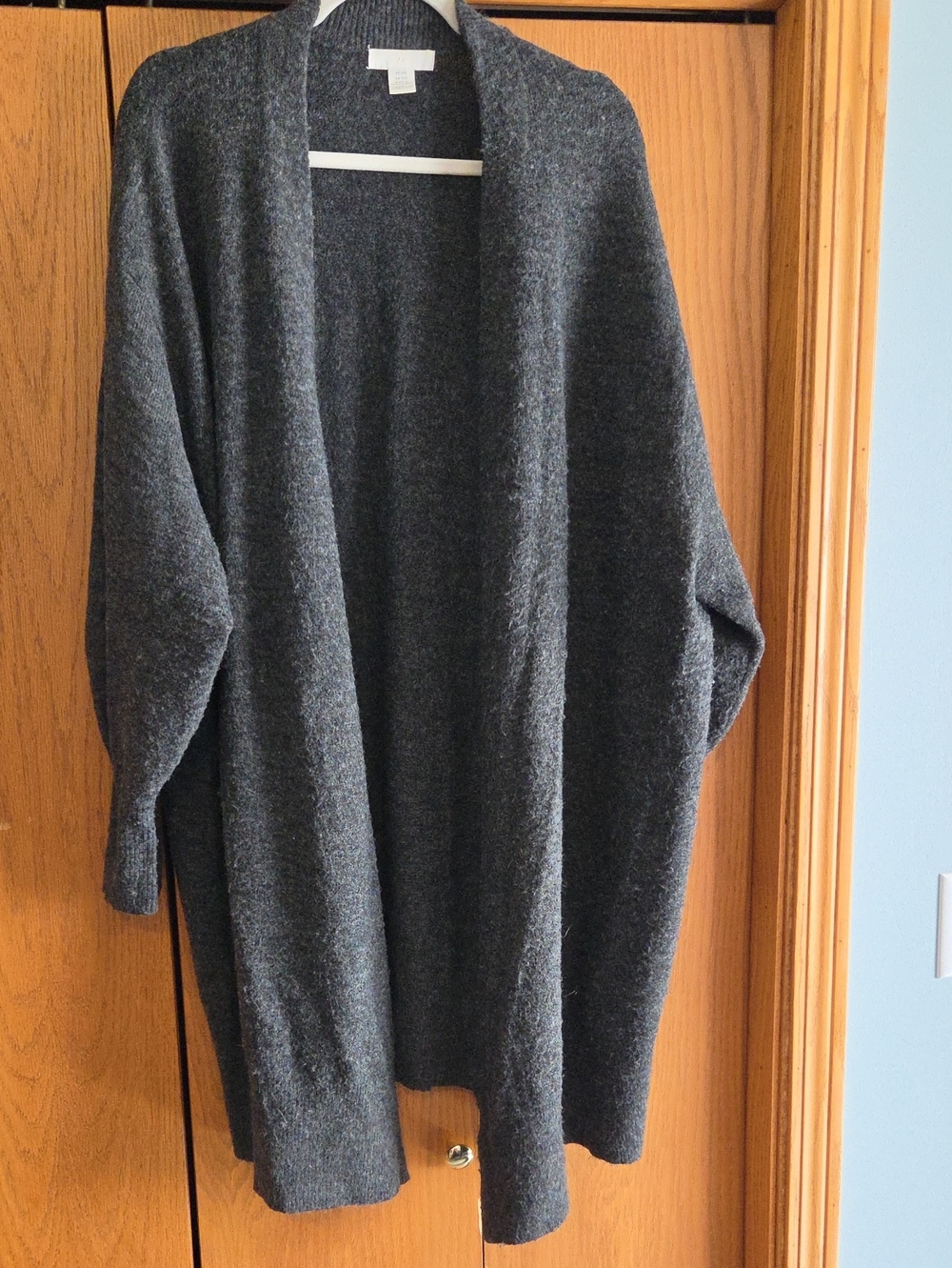 H&M Charcoal Gray Open-Front Women's Cardigan, Size Xxl